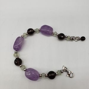 J&T 925 bracelet, Amethyst, Citrine, Smoky Quartz